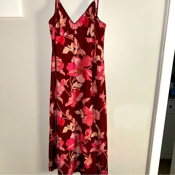 ZIMMERMANN CONCERT DRESS BURGUNDY PEONIES - Picture 1 of 6